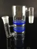 Bong en verre Ashcatcher accessoires pour fumer Deux nids d'abeilles Perc Precooler 14mm 18mm joint pour bangs à eau 2 couches