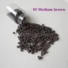 Micro perline rivestite in silicone di alluminio per capelli I-tip ed estensioni dei capelli con micro anello all'ingrosso 1000 pezzi/bottiglia 5*3*3mm #11 marrone chiaro