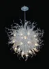 ペンダントランプ100％口吹雪ボロシリケートムラノガラスアートシャンデリアペンダントライトクリアガラスシャンデリア屋内照明ボール