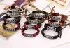 2015 latest version punk style 100% genuine leather bracelet handmade man woman PUERTO RICO rope adjustable bracelet 20pcs/lot