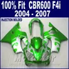 Skräddarsy Fairing Parts Injektionsgjutning för Honda CBR 600 F4I Fairings 2004 2005 2006 2007 Green CBR600 F4I 04 05 06 07 Fairing Kit Idaw