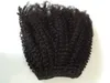2015 New Fashion Brasilian Clip In Human Hair Extensions Afro Kinky Curly Clip Ins Full Head för Black Women 7st