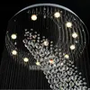 Grote spiraalvormige kristallen plafondlamp grote luxe kroonluchters huisverlichting lustres de cristal armatuur Villa kristallen lamp voor trap, hal, lobby