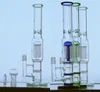 2020 Twee functie Hookahs Oliereiligingen Handgeblazen Bongs Waterleidingen Bubbler Oils Rigs Glasbongen 34.5cm Glas Water Bong 3 Kleuren