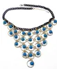 Bohême bleu / rouge / coloré Glands Multilayer Perles Colliers Pendentifs Déclaration Choker Bijoux de mode pour femme