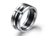 8mm Two Tone Classic Three in One Cross Rings in Stainless Steel Combination Rings