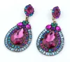 Bohème Déclaration Boucles D'oreilles Mode Coloré Goutte D'eau Gland Boucles D'oreilles Cristal Grand Grand Pendentif Bijoux Pour Cadeau En Gros 12 Paires