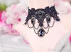 jewelry necklaces pendants chokers lace vintage luxury red stone Gothic wedding bridal bride accessories collar jewelry