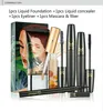 Huamianli 4 stks Volledige make-upset / mascara foundation concealer en eyeliner professionele illustratie stijl complete make-up kit sets