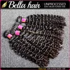 Partihandel 10st / Parti 10-24INCH Hårväv Obehandlat Hårbuntar Naturfärg Indisk Curly Human Hair Weft Gratis Frakt Bella Hair