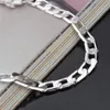 Mode Smycken 925 Sterling Silver Plated Men Figaro Chain Armband 6mm 20cm Toppkvalitet Fabrikspris Gratis frakt