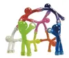 Gros-10pcs / lot Nouveauté Mini Flexible Q-Man Aimant Jouet Magnétique Figurines pliables avec mains et pieds magnétiques tenant des papiers couleur