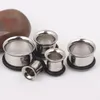 Ear plugs F20 Mix3-14mm 100pcs/lot Stainless Steel Single Flare Flesh Tunnel Piercing jewelry F128