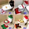 3 Stuk / Set Kerstmis Toiletzitting Cover Santa Claus Pad Cover Radiator Cap Covers Decoraties Badkamer Set Xmas HH7-1295