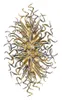 환상적인 샹들리에 조명 금속 황금색 LED 전구 블로우 유리 아트 샹들리에 홈 로비 바 장식 -Girban