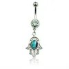 Gloednieuwe Mode Belly Button Ringen 316L Rvs Dangle Retro Hand Navel Body Piercing Sieraden