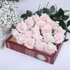 12pcs ماري روز الزهور الزهور الاصطناعية الحرير الزهور