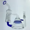 Återvinningsglas Bong Hookahs Honeycomb Perc Glas Vattenrör Två Funktion DAB Rig Rig Rig 14mm Male Joint