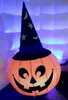 Halloween Character Lighting Inflatable Pumpkin Head Balloon Blow Up Pumpkin Ghost With Hat for Party/Club Decoration
