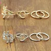 New Fashion Rings Shiny Punk style Gold/Silver plated 4Pcs/Set Women Party Rings Top Of Finger Over Midi Tip Finger Above Knuckle Open Rings