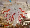 Lampade Lampadari moderni per decorazioni di nozze Colore bianco Luci a LED Lampadario in vetro soffiato a bocca al 100%