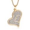 Hotsale Brand New Women's Romantic Style Jewelry Set Stainless Steel Gold Love Heart exquisite zircon crystal Necklace Pendant & Earring
