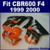 100 pièces de moulage par injection kit de carénage complet pour honda cbr 600 f4 1999 2000 orange noir 99 00 cbr600 f4 kits de carrosserie nujg