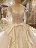 2018 Winter Fall Snow Garden V Neck Ball Gown Long Sleeves Crystals Bind Wedding Dresses Western Bridal Wedding Gowns4088655