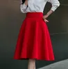 Wholesale-5XL Plus Size Skirt High Waisted Skirts Womens White Midi Skort Pleated Tennis Skirt Saia Preta Pink Black Red Blue Colors 2016