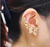 Retro Crystal Butterfly Flower Ear Cuff Stud Earring Wrap Clip på Clip Clamp Ny