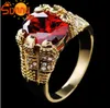 Bijoux de haute qualité tout nouveau rubis hommes 10KT or jaune rempli bague taille 9/10/11/12 1 pc livraison gratuite