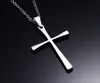 Ny ankomst Party Presentstil för kvinnor Tjej Bling Silver Rostfritt Stål Nice Cross Pendant Halsband Högpolerad Kedja 20 ''