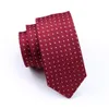 Set di cravatte veloci Cravatta da taschino da uomo in seta marrone con pois bianchi Cravatta casual da lavoro in tessuto jacquard di seta classica N10188067926