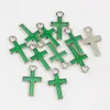 500Pcs Mix Color Small Enamel Cross Alloy Charms Pendant For Jewelry Making Bracelet Necklace DIY Accessories 8mm*15mm