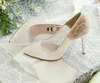 Elegante Bela Vogue Lace e Pele De Carneiro Estilo Simples 8.5 cm de Salto Alto Sapatos De Noiva De Casamento NK050