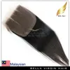 Malaysiska Human Haft Weft Weft Weace Closure 3 Part Grade 8a Naturfärg 8-34 tums silkeslen Straight Gratis frakt Bellahair