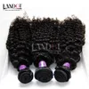 3pcs mycket 8-30Inch peruvian Curly Virgin Hair Grade 7a Obehandlat Peruansk Kinky Curly Human Hair Weave Buntar Naturlig svart hårförlängning