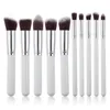 Free DHL Makeup Brushes Tools Sets 10 pcs Make Up Brushes Set Professional Portable Full Cosmetic Brush Eyeshadow Lip Brush leather case