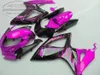 Fairing Kit voor Suzuki GSXR600 GSXR750 2006 2007 K6 Rode Vlammen in Zwarte Plastic Backings GSXR600 / 750 06 07 Motobike Set Z51B