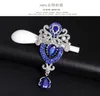 Vintage Crown Pin Crystal Dangle Brooch High-end Rhinestone Brooch Beautiful Pins For Women New 2016 Jewelry Accessories Bridal Wedding Bouq
