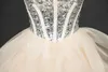 Mjuk tyll organza kort prom klänning med paljetter pärlor 2018 älskling prom klänningar snörning riktig po9391924