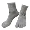 Wholesale- Hot Sale 10 Pairs/ Lot Fashion Spring Winter Style Meias Men Women's Socks Five Finger Cotton Polyester Breath Toe Sock 6 Colors