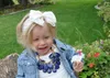 Mode Baby Headband Lace Baby Turban Big Bowknot Wide Headbands 7 Färger 50pcs / Lot Gratis frakt