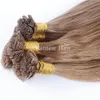 Lummy keratin platt spets hårförbundna hårförlängningar 100g 18quot20quot22quot 1gs indisk remy platt spets hår extensioon9421076