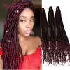 18" goddess faux locs brown,bug goddess locs hair 120g half straight,curly braids synthetic hair extension crochet braiding hair for women