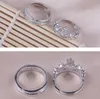 1 par silverpläterad prinsprinsessan krona CZ Crystal Promise Ring Set Par Parringar för kvinnliga män Lovers gratis frakt