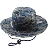 Atacado-Camuflagem Bucket Chapéus Selva Camo Chapéu Pescador com aba larga Sun Pesca Bucket Hat Camping Caça Caps 8 Estilos