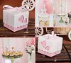 Kärlek presentförpackning DIY favoriserar hållare kreativ stil polygon bröllop favoriserar lådor godis och godis presentförpackning med band 6 färger välj