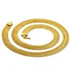 75 cm 1,5 cm 18 Karat Gold Galvanisieren Schlangenknochenketten Herren Halskette Fischgrätenkette Hip Hop Schmuck