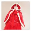 Samgami Baby Mädchen Weihnachten Prinzessin Party Kleider Kinder Mädchen gefroren Cosplay Blume Spitzenkleid Dekor Perlen mit Pelzkragen Umhänge Sa0017#